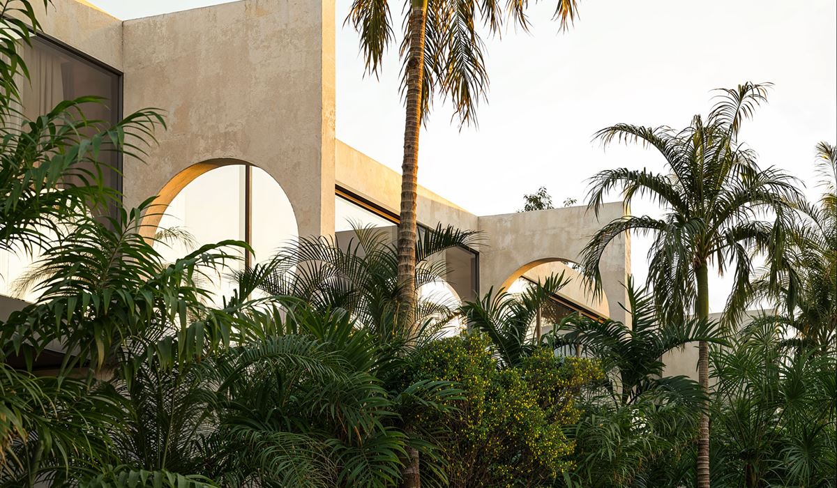 Arched openings above the palms, Ananta Nusa Dua